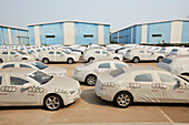 Limousines ready for despatch at Tianjin Port, Tianjin, China