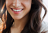 Close up of Hispanic woman's smile, Jersey City, NJ
