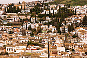 Houses on hillside, Granada, Andalucia, Spain