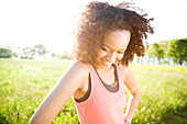 Smiling Hispanic woman, Hingham, Massachusetts, United States