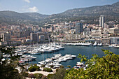 Yachts moored in Monte Carlo, Montecarlo, Principality of Monaco, Europe