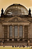 Columned building with glass dome, Berlin, Germany, Berlin, Germany, Europe