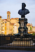 Fenced Off Monumental Statue, Florence, Tuscany, Italy
