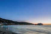 The view out to see from Malibu pier at sunrise, Malibu, California, USA