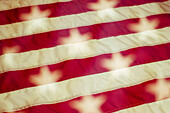 Close up of American flag, Brush Prairie, Washington, USA