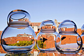 Rooftops viewed through glass jars, Malmo, Sweden, Malmo, None, Sweden