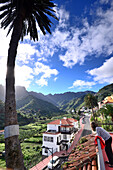 Woman looking at view, Hermigua, La Gomera, Canary Islands, Spain