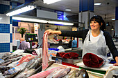 Fischstand im Mercado, Santa Cruz, Teneriffa, Kanarische Inseln, Spanien