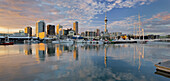 Skyline Auckland, Jacht, Wynyard Crossing, Viaduct Basin, Hafen, Nordinsel, Neuseeland