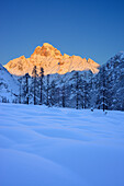Hohe Gaisl in morning light, Dolomites, South Tyrol, Italy