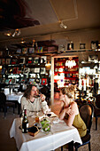 Couple in a hotel restaurant, Saint-Saturnin-les-Apt, Provence, France