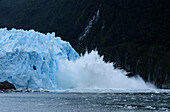 Calving Garibaldi glacier, Cordillera Darwin, Tierra del Fuego, Chile