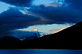 Blick über Martinez Fjord auf Monte Buckland, Cordillera Darwin, Feuerland, Chile