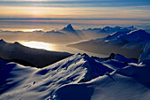 View from Monte Sarmiento to Monte Buckland, Cordillera Darwin, Tierra del Fuego, Chile