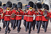 Changing of the guards in front of Buckingham Palace, London, England, United Kingdom