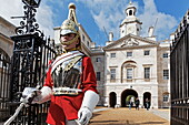 Guard at Horse Guards Parade, Whitehall, Westminster, London, England, United Kingdom
