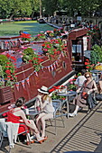 Bootcafes in Little Venice, Regent's Canal, Camden, London, England, Vereinigtes Königreich