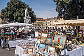 Flohmarkt, Placa Garibaldi, Nizza, Provence-Alpes-Côte d'Azur, Alpes-Maritimes, Frankreich, Europa