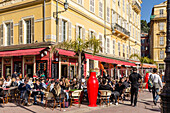 Street Cafe, Cours de Selaya, Les Ponchettes, Nice, Alpes Maritimes, Provence, French Riviera, Mediterranean, France, Europe