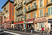 Street Cafes in the old port, Nice, Alpes Maritimes, Provence, French Riviera, Mediterranean, France, Europe