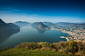 Panoramic view, Monte Bre, Lugano, Lake Lugano, canton of Ticino, Switzerland