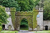 Entrance and gatehouse to Stourhead House, Warminster, Wiltshire, England, Great Britain