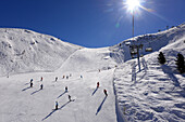 Speikboden ski region in the Ahrn valley, South Tyrol in winter, Italy