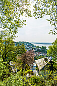 houses with view of the river Elbe in the Treppenviertel of Blankenese, part of Hamburg, Germany