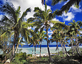 Cook Islands, Mangaia Island, island landscape.