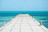 Jetty going out to sea, Tulum, Mexico