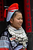 China , Guizhou province , Matang village , Gejia people in traditional dress , festival.