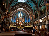 Canada, Quebec, Montreal. Notre Dame Basilica interior.