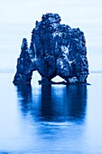 Rock formations in the sea, Hvitserkur, Vatnsnes, North Iceland, Iceland, Europe.