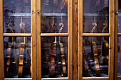 Violins in a closet.