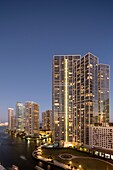 Icon Brickell skyline, Miami, Florida (Brickell Ave looking south), USA
