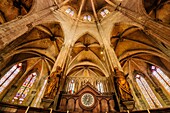 choir and apse, gothic church of Santa Eulalia, XIV-XIX, Plaza Santa Eulalia, Mallorca, Balearic Islands, Spain