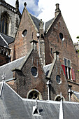 Haarlem Netherlands Holland Europe detail St. Bavokerk towers over rooftops Grote Kerk.