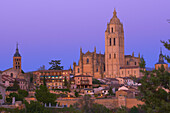 Cathedral at sunset, Segovia, Castilla-Leon, Spain.