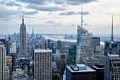 Looking South from Midtown Manhattan at the Empire State Building and Surrounding Area.