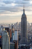 Looking South from Midtown Manhattan at the Empire State Building and Surrounding Area.