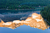 Artist's Choice: Lake O'hara Lodge And Reflection Of Odaray Mountain In Lake O'hara At Sunrise, Yoho National Park, British Columbia