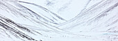 Panoramic View Of Mountains And Valleys Along The Dempster Highway, Yukon.