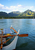 'A solar panel on the stern of a boat; Hawaii, United States of America'