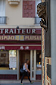 Bronze plaque by the artist devilliers, place edith piaf, dedication by jean cocteau, porte de bagnolet, 20th arrondissement, paris (75), france