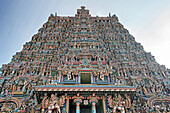 The temple of minakshi, hindu temple in dravidian style, madurai, region of tamil nadu, southern india, asia