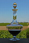 Carafe of chateau latour wine, pauillac, gironde (33), aquitaine, france