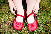 Girl's Red Ballet Slippers