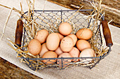Brown Eggs in Basket