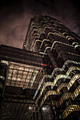 Modern Skyscraper at Night, Low Angle View, Boston, Massachusetts, USA