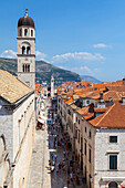Dubrovnik Old Town, UNESCO World Heritage Site, as viewed from the famous city walls with the Church of St. Saviour on the left, Dubrovnik, Dalmatia, Croatia, Europe